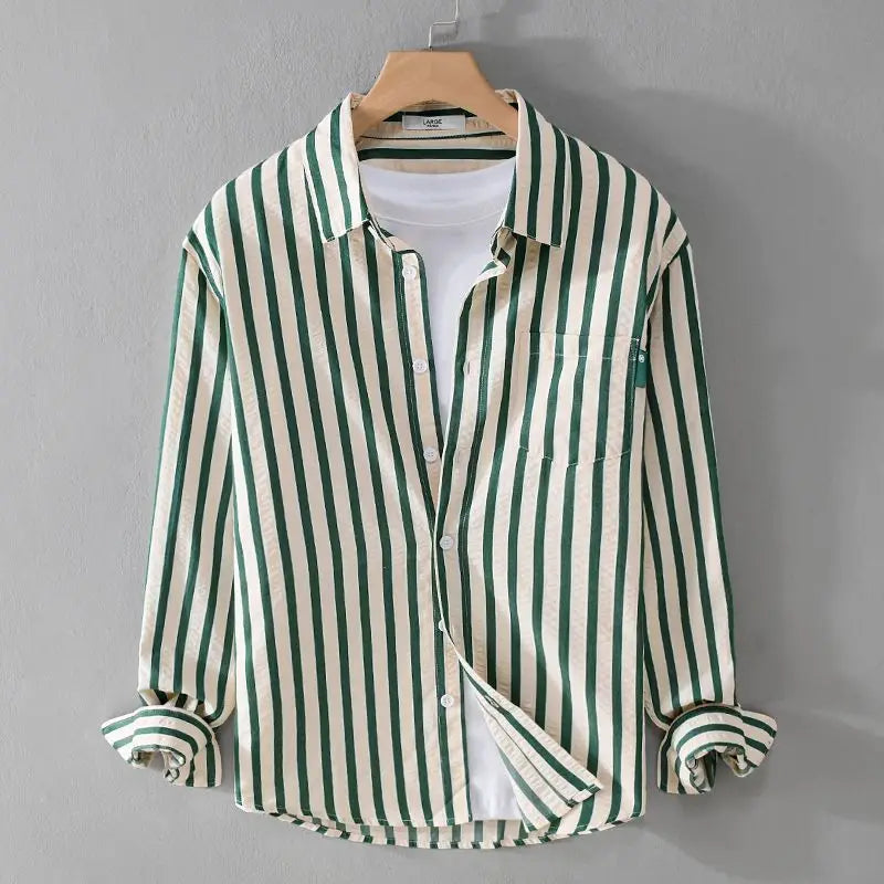 Levoire | Chemise Pour Homme À Rayures Vert