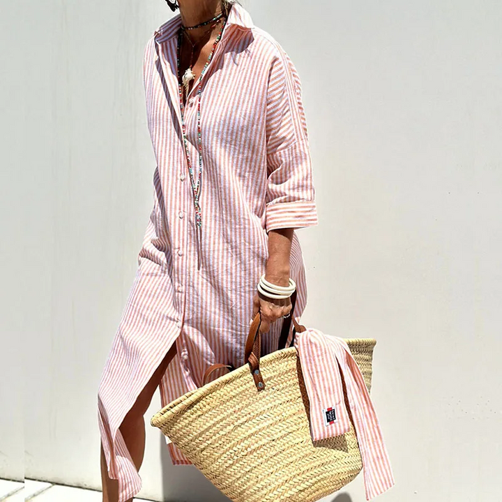 Levoire | Élégante robe chemise à rayures Rosa