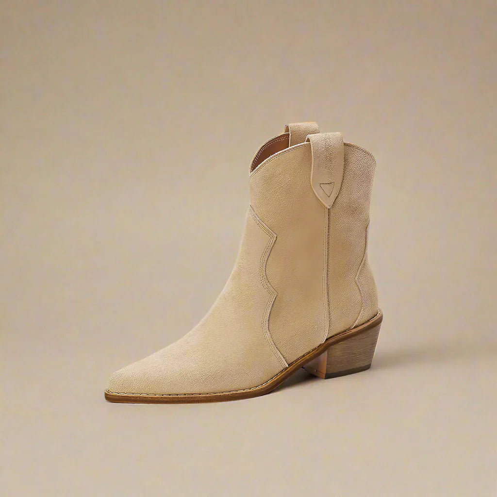 Levoire | Bottes En Cuir Pour Femmes Avec Lacets Abricot sans peau