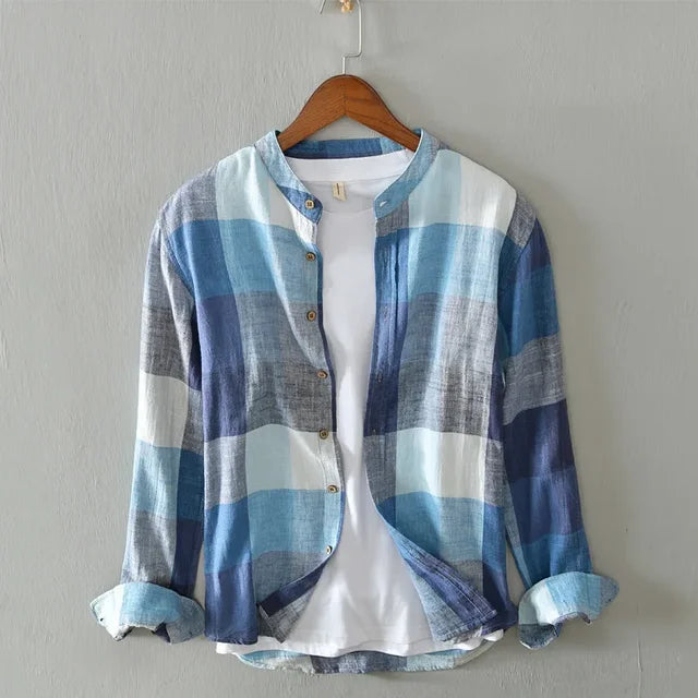 Levoire | Chemise À Carreaux Intemporel Hommes Bleu 2XL