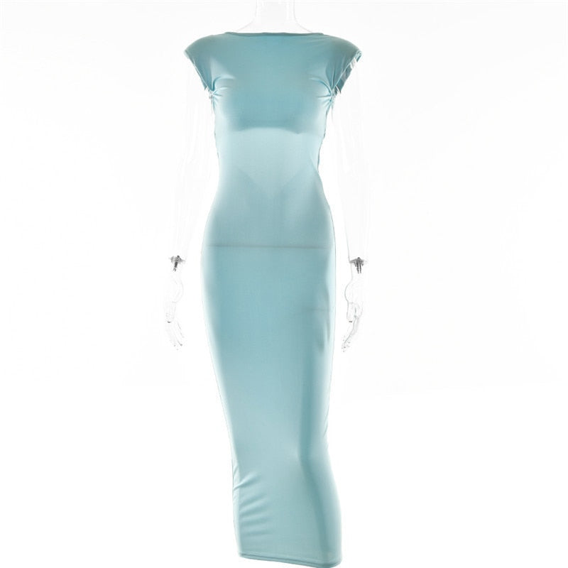 Levoire | Robe Maxi À Col Rond Avec Manches