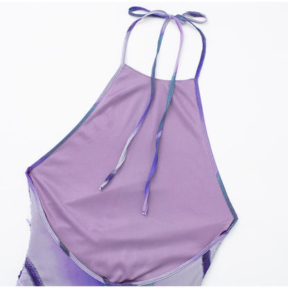 Levoire | Long Striped Tulle Strap Dress