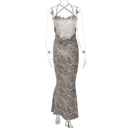 Levoire | Robe Maxi Décontractée À Imprimé Zèbre