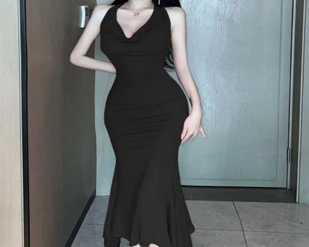 Levoire | Élégante Robe Sirène Grande Taille Noir