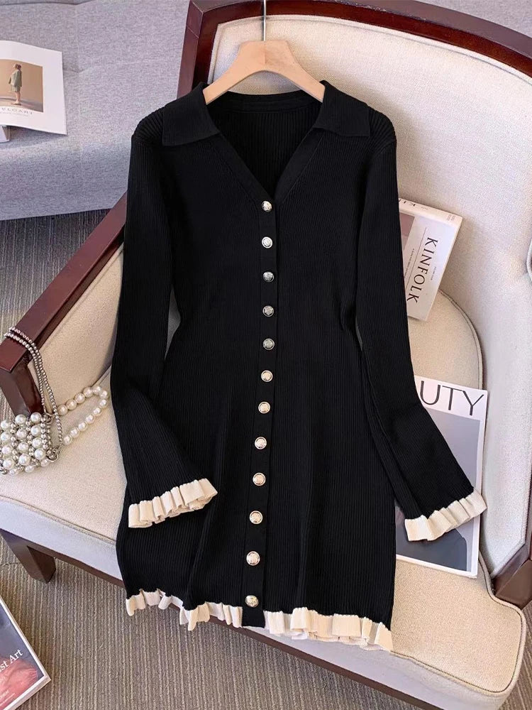 Levoire | Robe Courte En Maille Vintage Noir