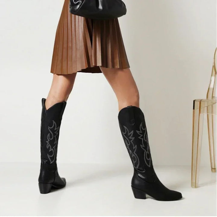 Levoire | Hauteurs De Mollet Bottes De Cowboy En Cuir Pour Femmes