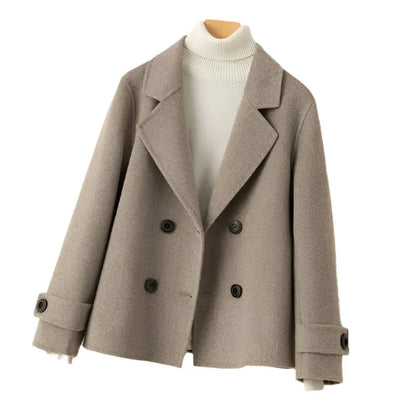 Levoire | Blazer Élégant Aspect Cachemire Café