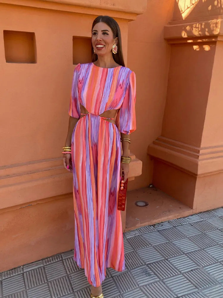 Levoire | Robe Dos Nu À Lacets À Rayures