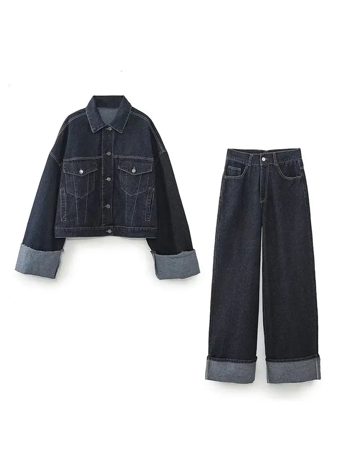 Levoire | Ensemble En Denim Élégant Pour Tous Les Jours Jean bleu foncé