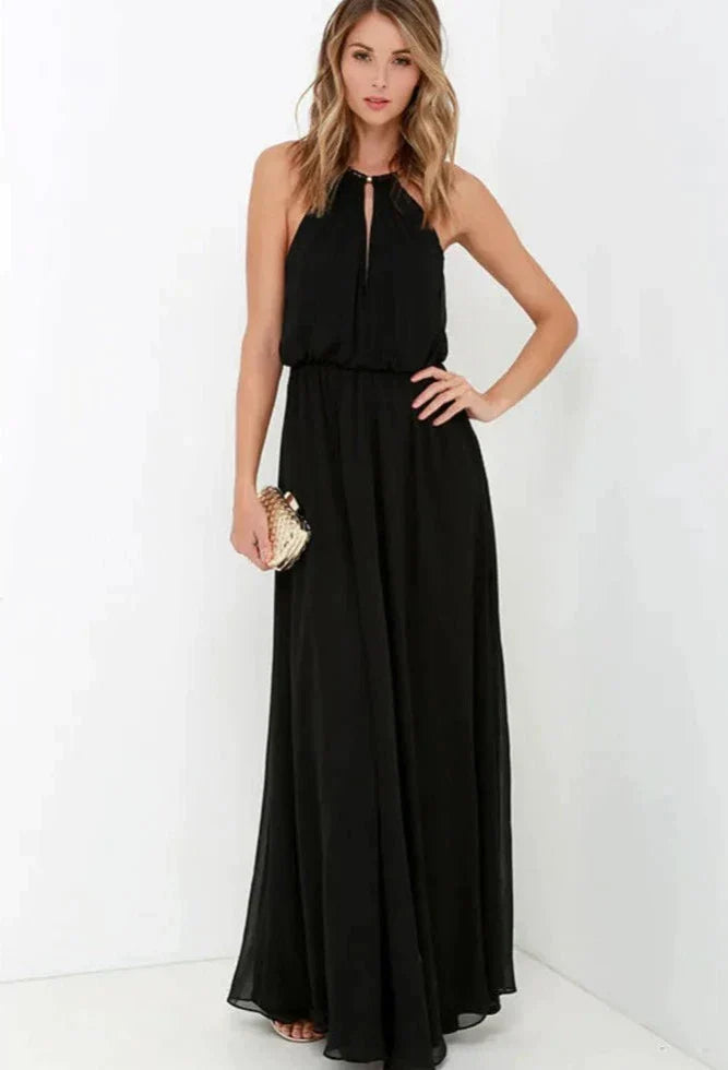 Levoire | Robe À Dos Nu Sans Manches Noir