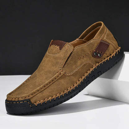 Levoire | Chaussons Cuir Souple Homme Khaki