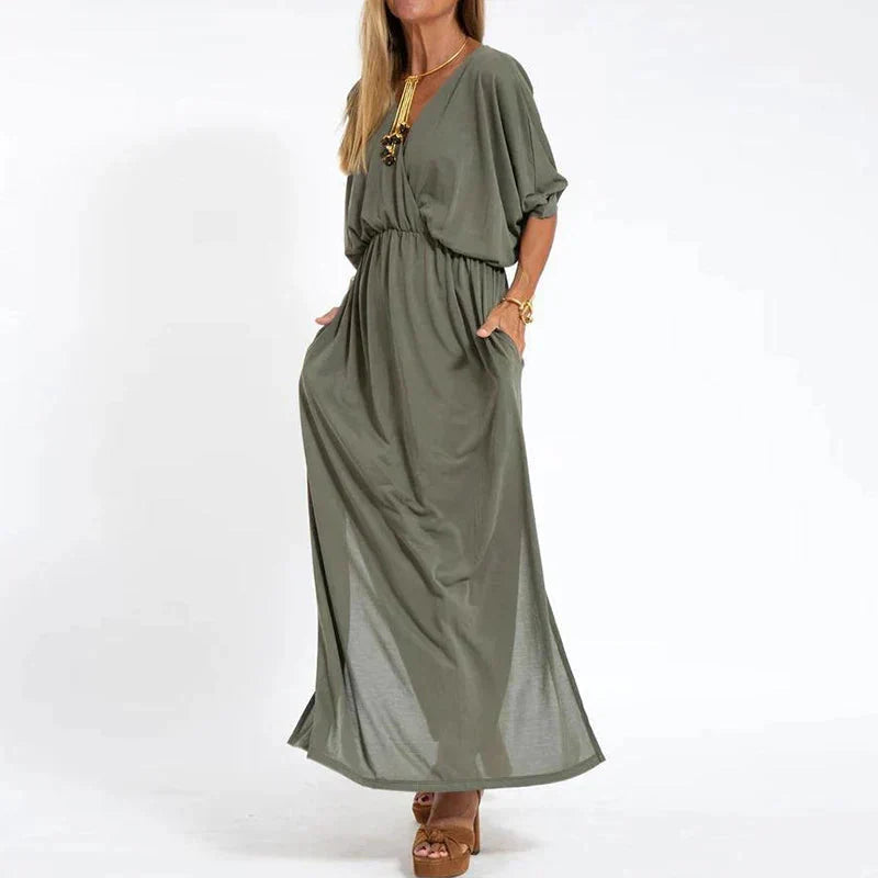 Levoire | Robe D'Été Col Rond Sans Manches Mode Décontractée vert vert armeen