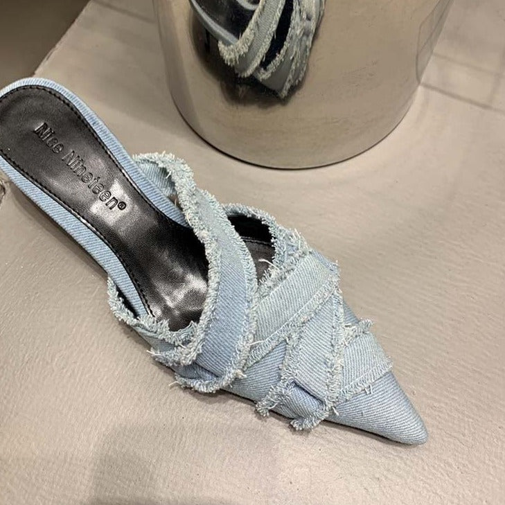 Levoire | Escarpins En Denim Bleu