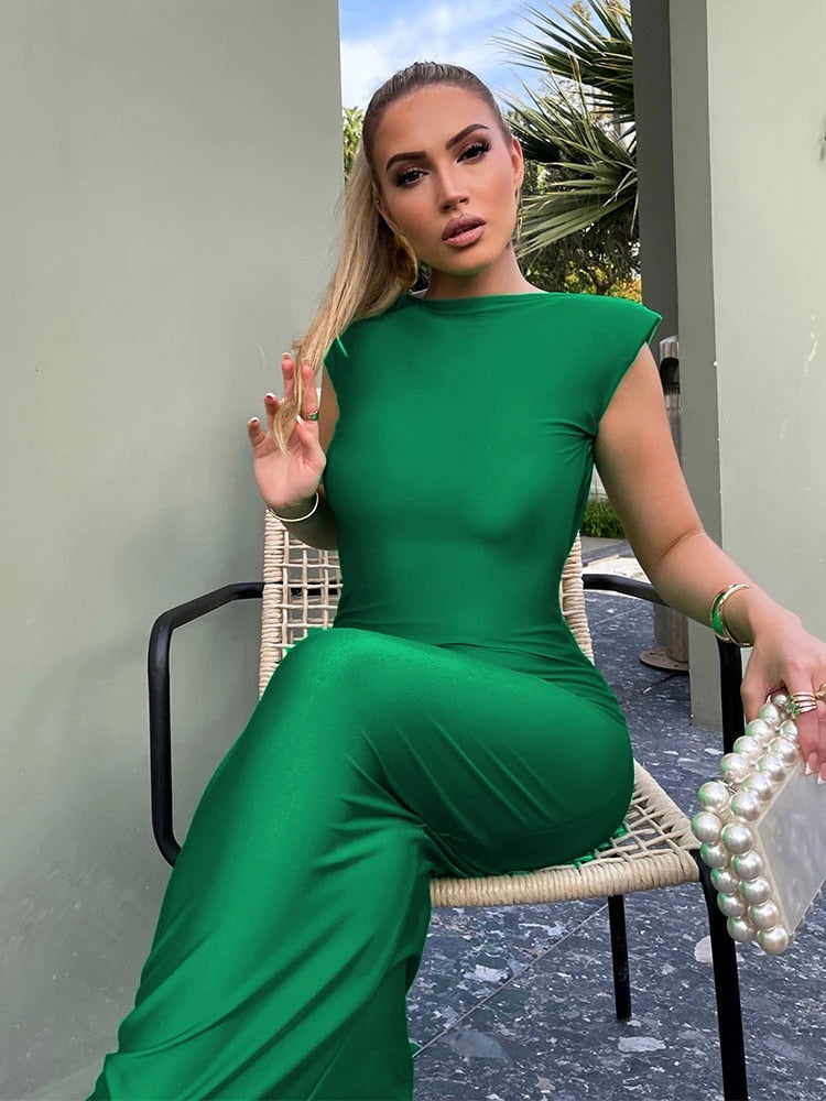 Levoire | Robe Maxi À Col Rond Avec Manches Vert