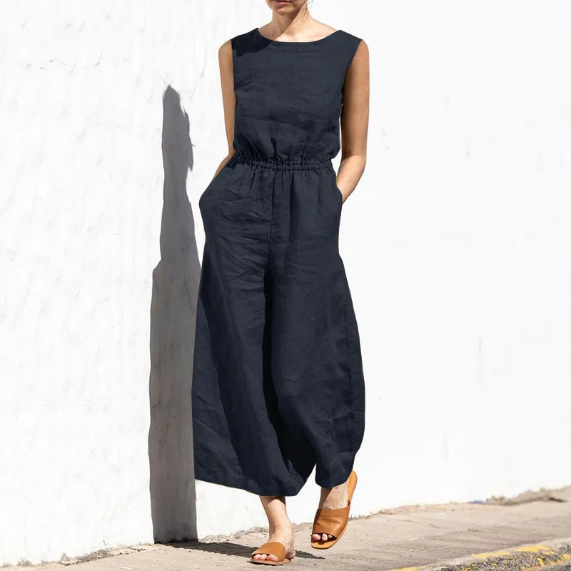 Levoire | Salopette En Coton Lin Noir