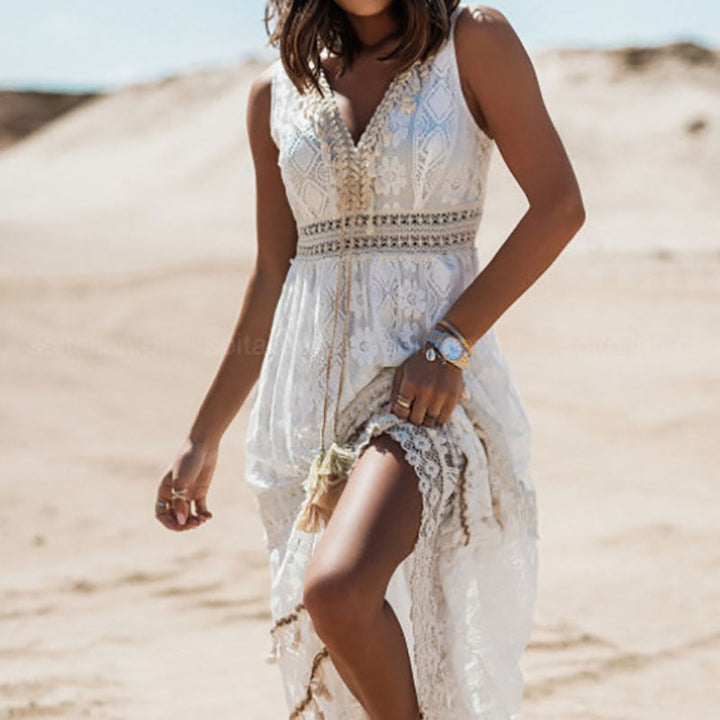 Levoire | Robe Élégante Et Raffinée Pour Femmes Blanc (sans manches)