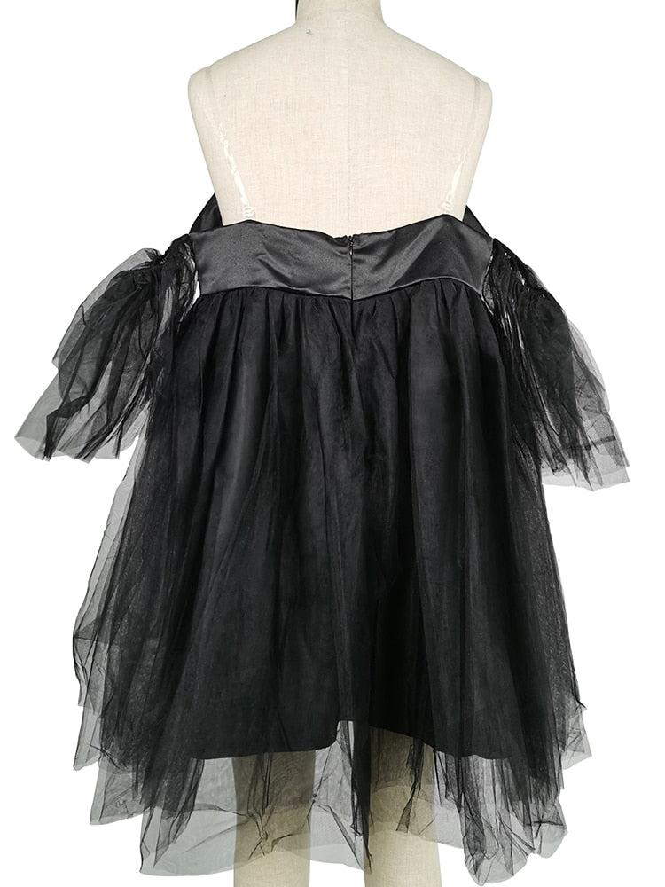 Levoire | Robe Mini Holo Chiffon Sans Bretelles Oversize