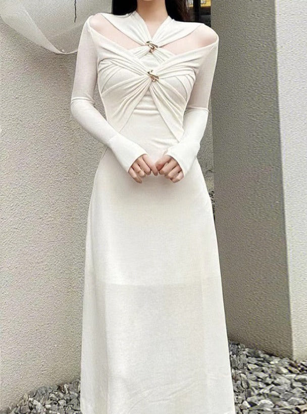 Levoire | V Décolleté Robe De Luxe Blanc