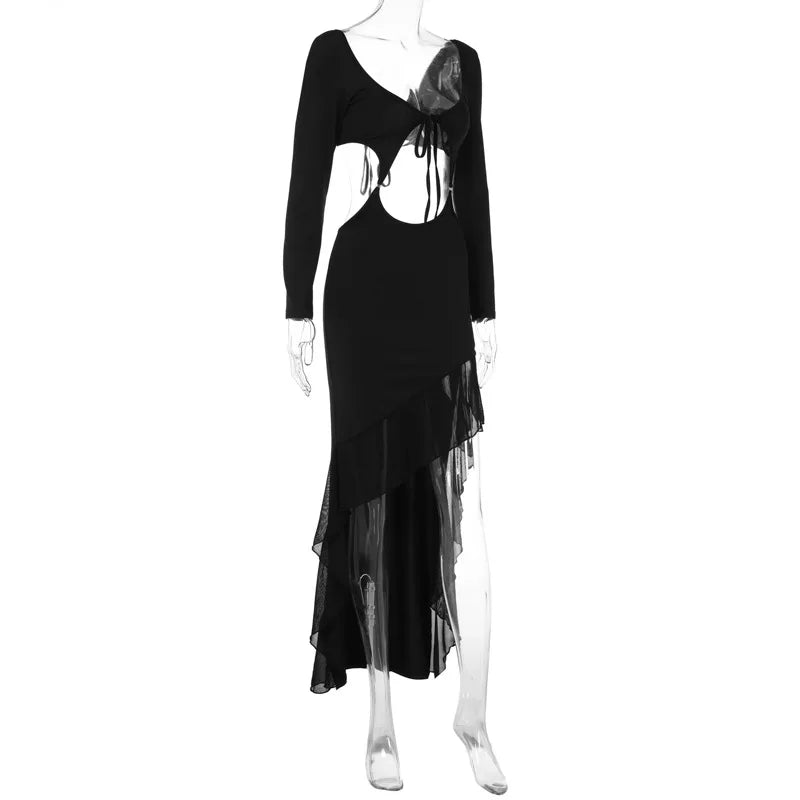 Levoire | Sans Manches Robe Asymétrique Dos Nu Taille Haute