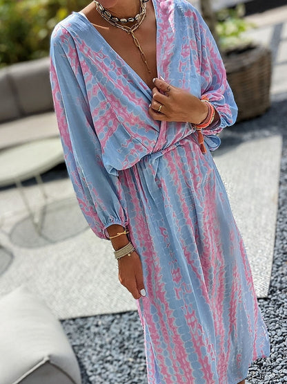 Levoire | Robe Fleurie Col V Manches Bouffantes