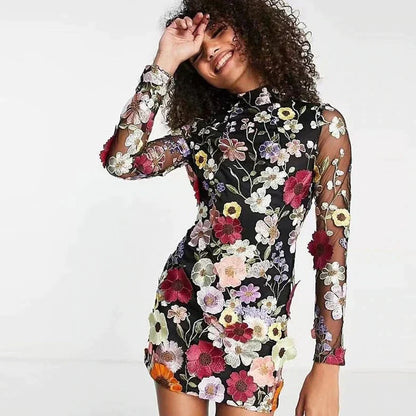 Levoire | Robe À Fleurs Parfaite Pour Le Printemps Et L'Été Noir