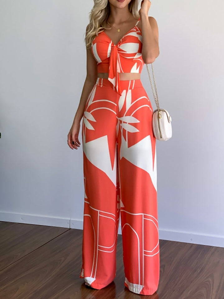 Levoire | Haut Sans Manches Et Pantalons Larges Orange