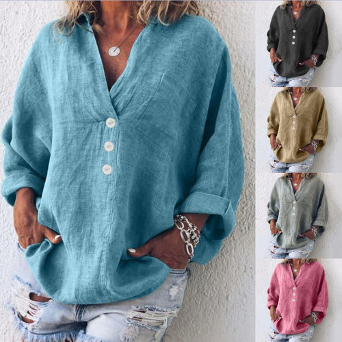 Levoire | Blouse En Lin Avec Décolleté En V Pour Femmes