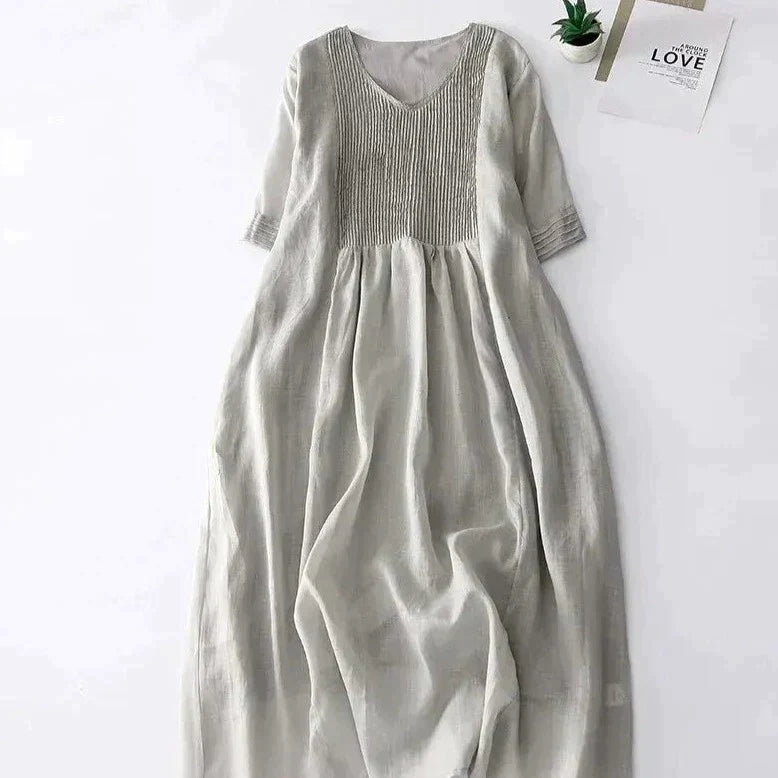 Levoire | Robe Plissée À Motif Floral Gris
