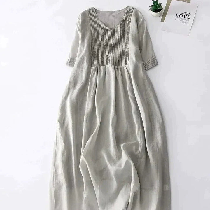 Levoire | Robe Plissée À Motif Floral Gris