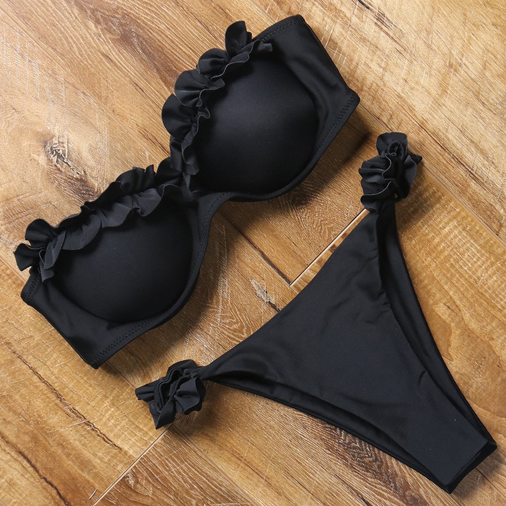 Levoire | Maillot De Bain Deux Pièces Avec Décolleté Élevé Noir