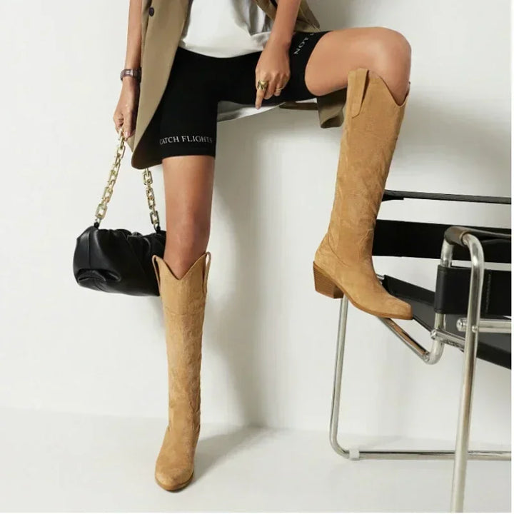 Levoire | Hauteurs De Mollet Bottes De Cowboy En Cuir Pour Femmes