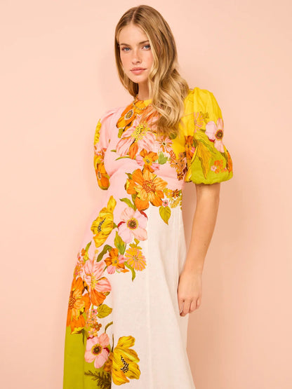 Levoire | Robe Midi Fleurie Tendance pour les Vacances