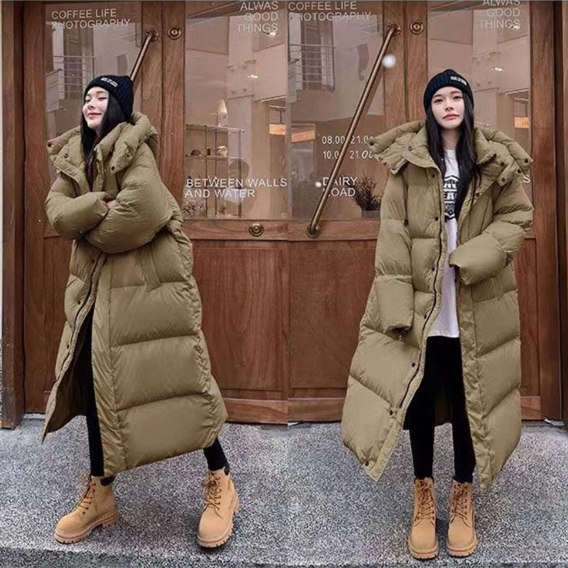 Levoire | Long Stylish Down Jacket T-With Hood
