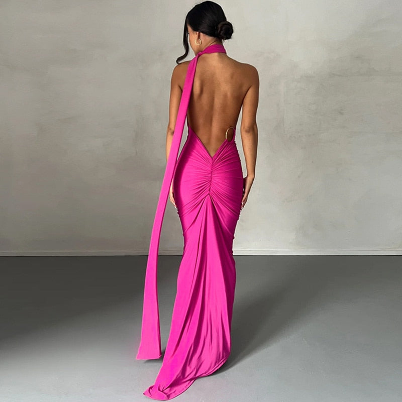 Levoire | Une Épaule Dos Lié Sans Manches Maxi-Vêtements