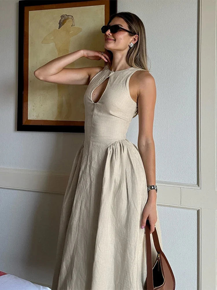 Levoire | Robe Maxi Élégante Sans Bretelles Uni