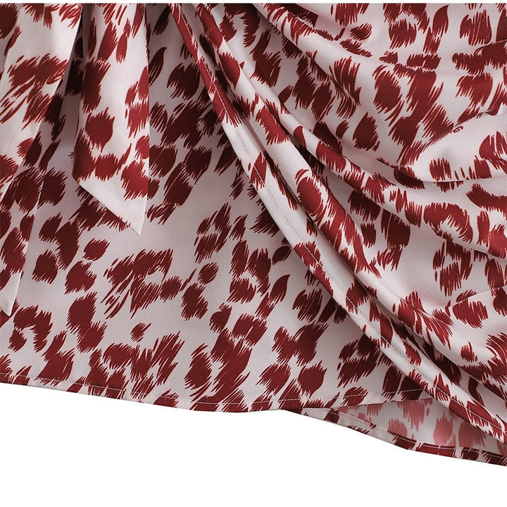Levoire | Motif Léopard Robe Mini À Une Épaule Sans Manches