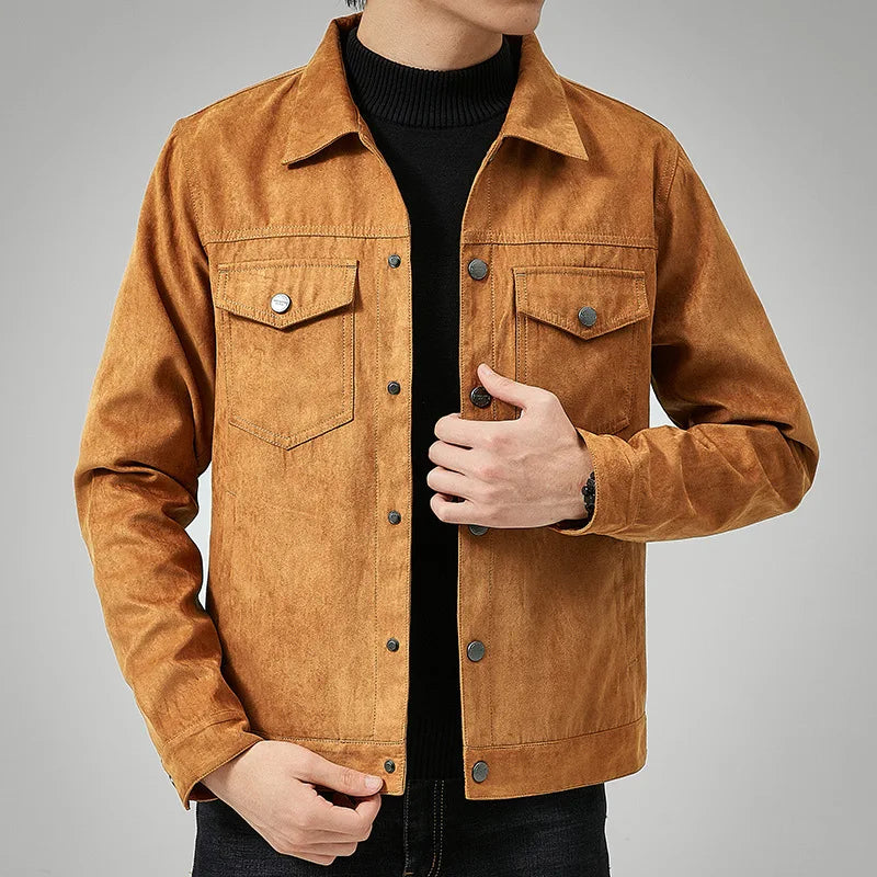 Levoire | Manteau En Daim Décontracté Avec Col Pour Hommes