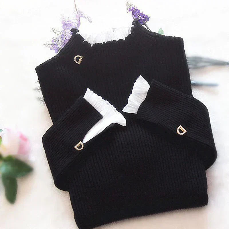 Levoire | Pull En Tricot Pour Femmes Avec Décolleté En V Noir