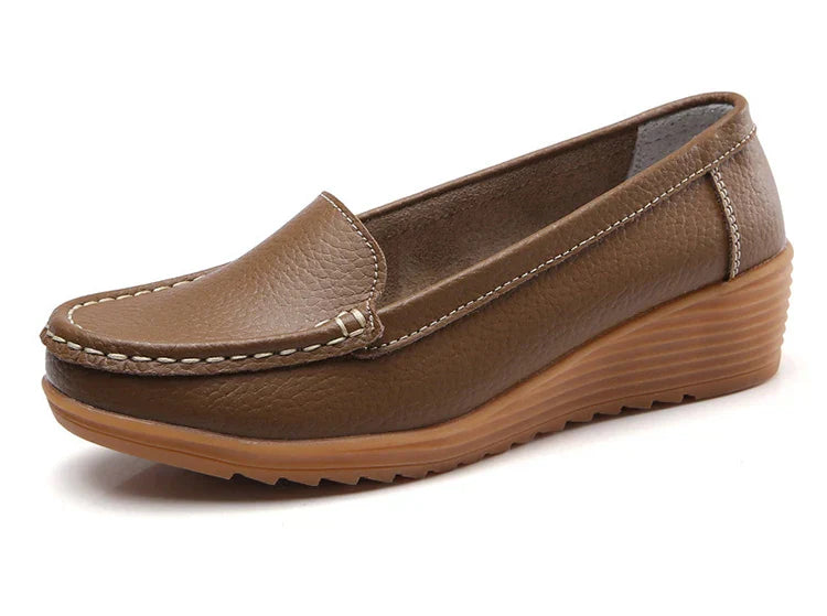 Levoire | Pantoufles En Cuir Pour Femmes Braun
