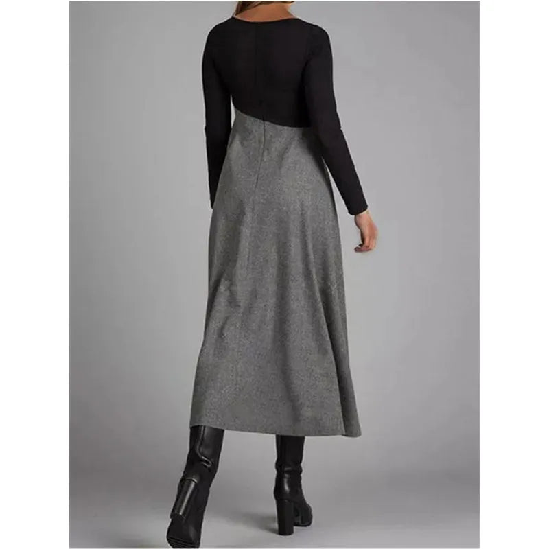 Levoire | Robe Maxi Confortable À Manches Longues En V