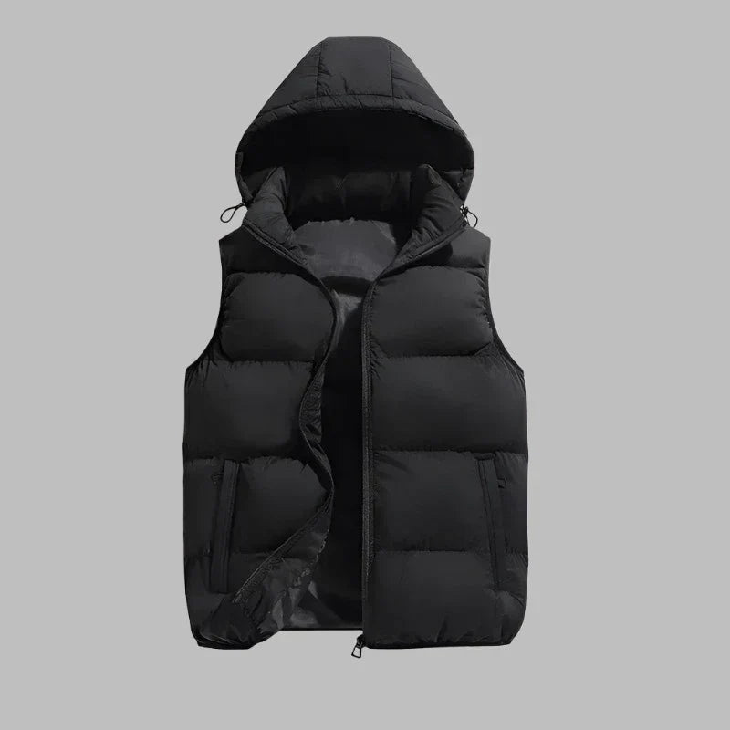 Levoire | Veste Intermédiaire Rembourrée Avec Capuche Amovible Pour Hommes Noir