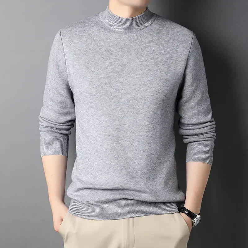 Levoire | Pull Pour Hommes Avec Col Roulé En Cachemire Doux Gris