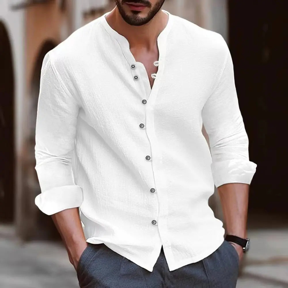 Levoire | Chemise Pour Hommes Moderne Et Confortable À Manches Longues Blanc