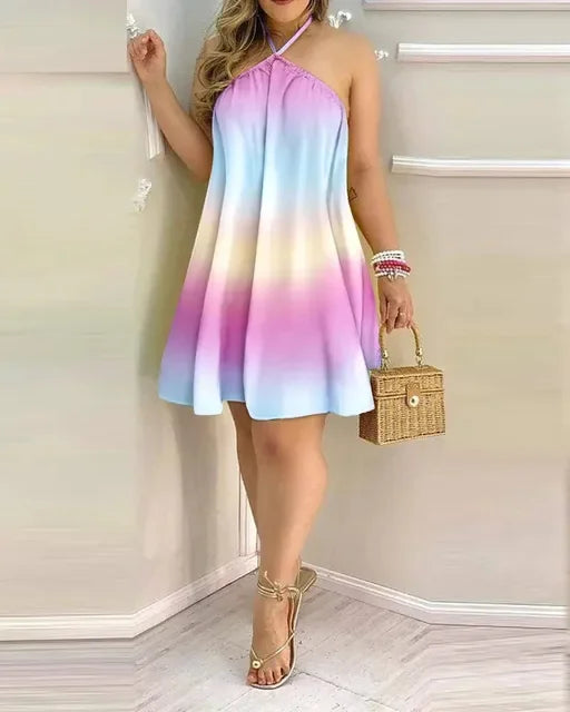 Levoire | Robe Femme Avec Impression Dos Nu Lilas