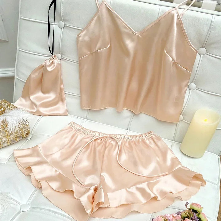 Levoire | Deux Pièces Pyjama Satin Beige