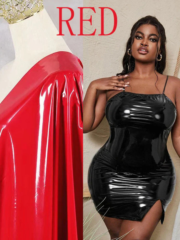 Levoire | Robe En Similicuir Brillant Rouge