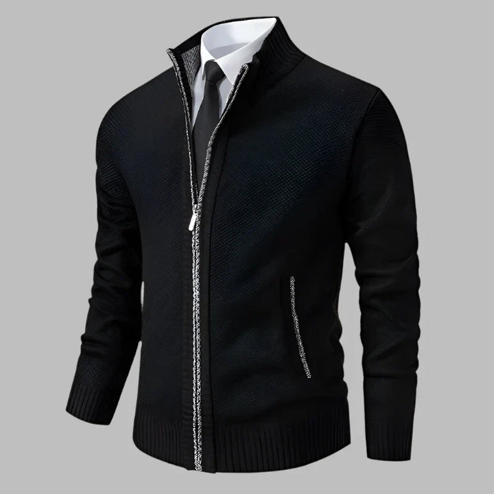 Levoire | Modern Chaud Gilet Pour Hommes Avec Fermeture Éclair Noir