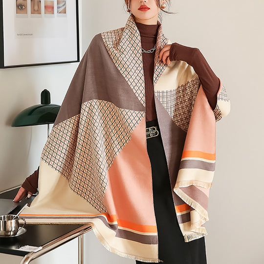 Levoire | Confortable Écharpe Douce Avec De Beaux Motifs Kolmio Sand