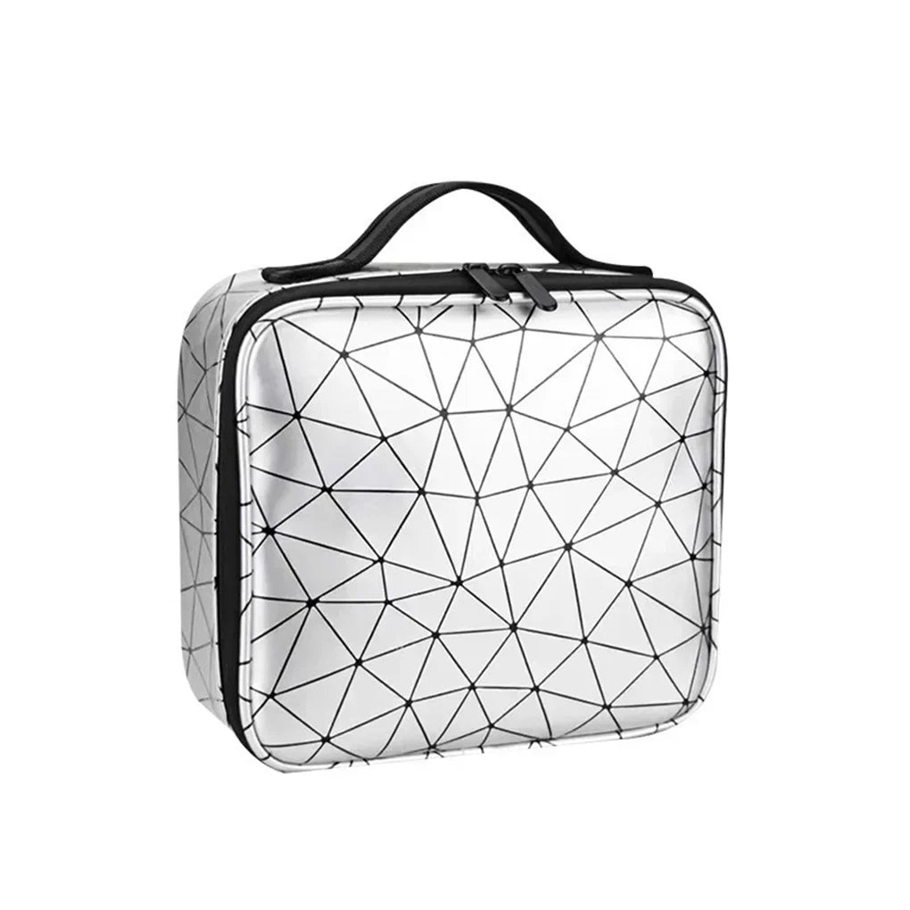 Levoire | Grand Sac De Voyage Pour Cosmetics Robe géométrique blanche