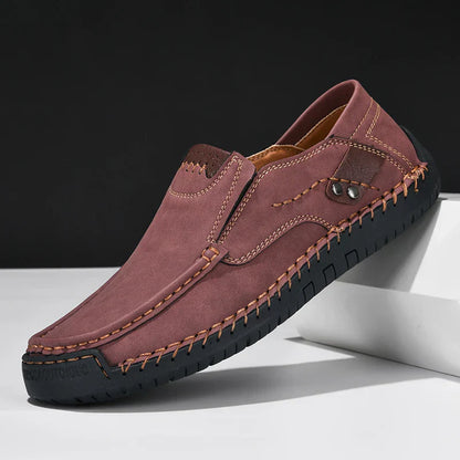 Levoire | Chaussons Cuir Souple Homme Vin rouge